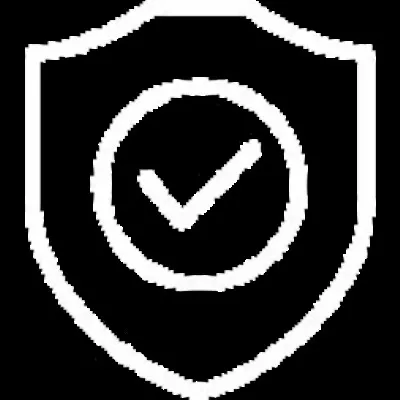 Un icono de escudo con una marca de verificación que representa la seguridad y calidad en un show de drones profesional