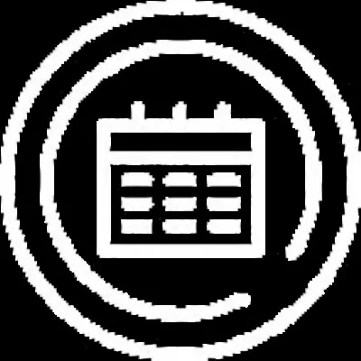 Icono de un calendario que representa la organización logística necesaria para coordinar un show de drones de gran escala
